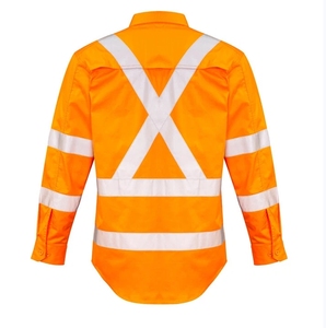 Chất lượng cao UPF50 + 145gsm 100% Cotton Cam Hi VIS <span class=keywords><strong>NSW</strong></span> đường sắt compliant x trở lại ghi âm an toàn của nam giới áo sơ mi - Product Image 2