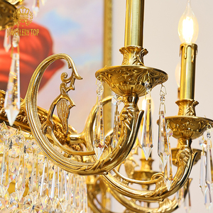 Jewellerytop europeo victoriano Imperio de lujo colgante luz <span class=keywords><strong>Villa</strong></span> Hotel Maira Theresa K9 cristal grandes candelabros de oro - Product Image 5