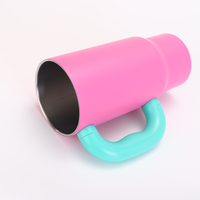 Thermos isotherme personnalisable en acier inoxydable de 40 oz, grande capacité, avec poignée, couvercle et paille, isolation thermique 6-12h