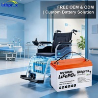 Batterie de tricycle électrique 12V100AH 1.2KWh Grade A LiFePO4 avec protection contre les surcharges et taux de décharge élevé pour scooter pliable