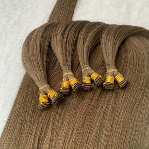 <span class=keywords><strong>Extension</strong></span> di <span class=keywords><strong>Capelli</strong></span> Umani 100% Reali di Alta Qualità, Trama Invisibile Annodata a Mano, Punte Spesse, Colore Personalizzato, <span class=keywords><strong>Capelli</strong></span> Grezzi - Product Image 4