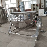 Bouilloire chemisée électrique à chauffage au gaz Machine de fabrication de petite marmite en acier inoxydable