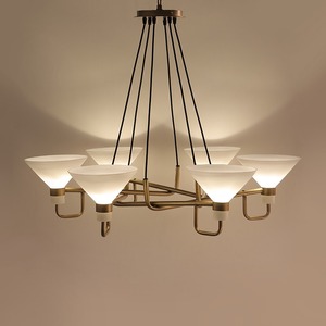 Lustre élégant en verre suspendu avec pétales blancs et transparents, cascade de feuilles, pour hôtel, mariage, éclairage décoratif suspendu - Product Image 3