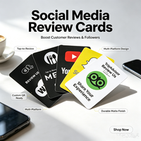 Carte NFC en PVC personnalisée imprimée, puce 213 215 216, 13,56 MHz, carte de partage de réseaux sociaux pour restaurant, partage de liens pour avis cinq étoiles