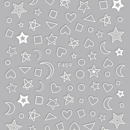 F459-461 günstige Preis Star Nail Art Decals 3D Maniküre Applique Nagel Aufkleber für Nagel Dekoration