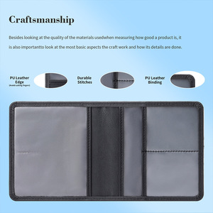 Portadocumentos de Coche de Cuero PU <span class=keywords><strong>Corto</strong></span> para Licencia y Seguro con Cierre Magnético - Product Image 3