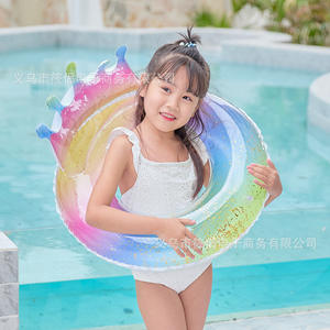 Flotador Inflable con Lentejuelas en Forma de Corona, Flotador de Sirena Engrosado para Adultos, para Uso en Piscinas y Parques Acuáticos, Diámetro de 70-120 cm - Product Image 3