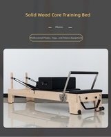 Lit de Pilates Reformer Professionnel Commercial Ajustable en Bois avec Correcteur – Équipement de Studio