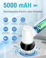 Brosse de nettoyage électrique 9-en-1 avec distributeur de liquide, manche télescopique, en plastique, modèle 9011