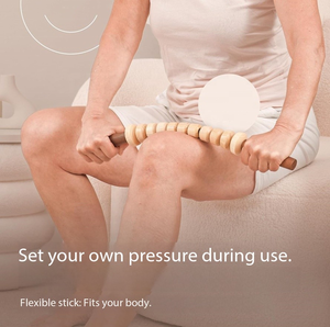 Wellshow Sport Fascia Bar Roll Rodillo de masaje de madera con mango Masajeador de espalda Fascia Rod para relajación muscular - Product Image 3