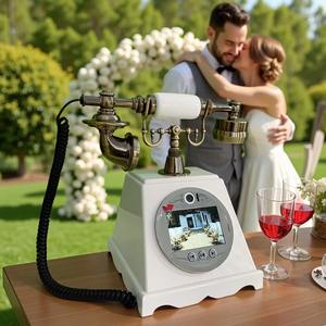 Téléphone Rétro de Mariage, Livre de Messages Audio et Vidéo, Enregistrement Vidéo Full HD 1080p, Téléphone Filaire pour Messages de Vœux des Invités - Product Image 4