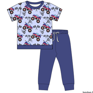 ملابس أطفال حديثي الولادة مطبوعة حسب الطلب من قماش الخيزران، بيجامات للأطفال الصغار من الفيسكوز والخيزران - Product Image 2