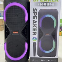 Haut-parleur double MS-2085BT-W pour le commerce extérieur, idéal pour la danse carrée, le karaoké, avec microphone sans fil, subwoofer extérieur 800W et radio FM