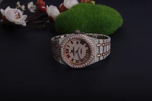 Reloj de Lujo con Diamantes, Caja de Acero Inoxidable, Movimiento de Cuarzo, Cristal |   Reloj Unisex Estilo Hip Hop Ecológico |   Venta al por Mayor - Product Image 4