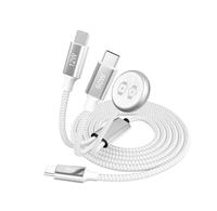 Câble de charge rapide magnétique USB-C 3-en-1 avec gaine en nylon tressé, charge rapide 3A pour smartphones iPhone et Android