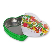 Boîte en métal en forme de cœur pour collations, biscuits, bonbons, gâteaux – Boîte vide en fer blanc avec impression offset pour friandises