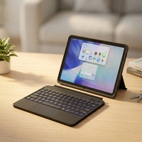 Étui en cuir et clavier intégrés, détachables, avec affichage LED de la batterie et rétroéclairage, pour iPad 10e génération 10,9 pouces