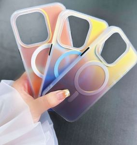 Fundas de teléfono móvil para iPhone 15 Pro Max funda de teléfono gradiente a prueba de golpes soporte carga inalámbrica funda magnética para Iphone - Product Image 6