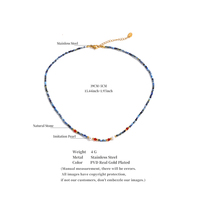 Collier ras du cou en pierres naturelles, perles simulées, plaqué or 18 carats, acier inoxydable, bijoux