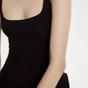Abiti Midi personalizzati all'ingrosso donna Sexy senza maniche da donna a maglia Skinny Casual abito sottile