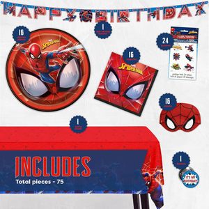 Artículos de Fiesta Desechables de <span class=keywords><strong>Spiderman</strong></span>, Cubierta de Mesa de Superhéroe, Pancarta de <span class=keywords><strong>Spiderman</strong></span>, Platos, Servilletas, Máscaras y Botones - Product Image 2