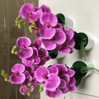 Petites plantes en pot de 37 cm, fleurs d'orchidées Phalaenopsis, Phalaenopsis artificiel en bonsaï