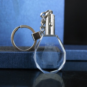 Cartoon Character Anime Button Key Chain Keychain LED Crystal Glass Keychains for Promotional Gift Wholesale