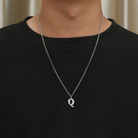 Pendentif en acier inoxydable plaqué or avec initiale de l'alphabet pour la création de bijoux DIY, cadeau chrétien