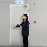 Porte de sécurité ignifuge en acier galvanisé moderne, taille personnalisée, antivol, pour hôpital, commerce, résidence