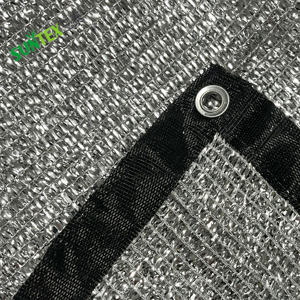 Red de sombra plateada de punto sombreado 95%, <span class=keywords><strong>malla</strong></span> de parasol de papel de aluminio con ojales para cubierta de sombra de perrera para mascotas - Product Image 1