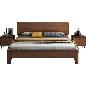 Nordic Solid Wood Walnut 1.8M Double <b>Bed</b> Modern Minimalist Platform <b>Bed</b> Bedroom Furniture - Product Image 5
