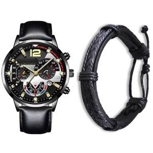 Set <span class=keywords><strong>di</strong></span> 2 Orologi al Quarzo da <span class=keywords><strong>Uomo</strong></span>, Orologio con Quadrante Digitale alla Moda e Bracciale, Set <span class=keywords><strong>di</strong></span> Gioielli Adatto per <span class=keywords><strong>Regali</strong></span> Festivi - Product Image 4