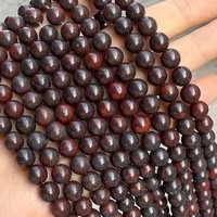 Perles rondes en jade Dong Ling minéral mélangé rouge foncé naturel, en vrac, pour la fabrication de bijoux, bracelets et colliers DIY, vente en gros