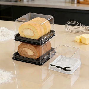 Boîte à gâteau personnalisée pour mariage et mini-boîte à gâteau en PET pour emporter, idéale pour l'emballage de cadeaux de mariage - Product Image 3
