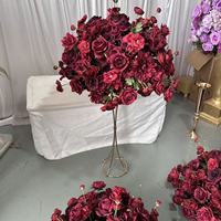 IFG  Hiasan Bunga Artifisial Mewah Berkualitas Tinggi 60cm Warna Burgundy untuk Pengaturan Meja Pernikahan