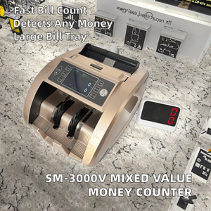 Compteur de billets de banque professionnel SM-3000V avec reconnaissance automatique des devises, vitesse de 1000 pièces/min, alimentation 110-240V, prend en charge USD/<span class=keywords><strong>EUR</strong></span>/<span class=keywords><strong>CAD</strong></span>/DZD - Product Image 2