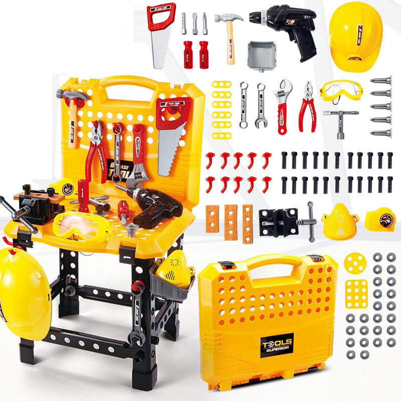 Инструмент, игрушечный домик, детская пластиковая интересная игрушка, инструмент для детей с несколькими аксессуарами