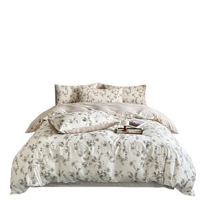 Parure de lit en coton et lin à imprimé floral, respirante, pour usage domestique, nouveau style 2025, toutes saisons, drap, taie d'oreiller et housse de couette pour chambre principale - Product Image 2