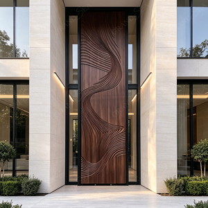 Puertas de Entrada Principales de Madera de Diseño Moderno para Casas, Puerta Pivotante de Madera Sólida - Product Image 1