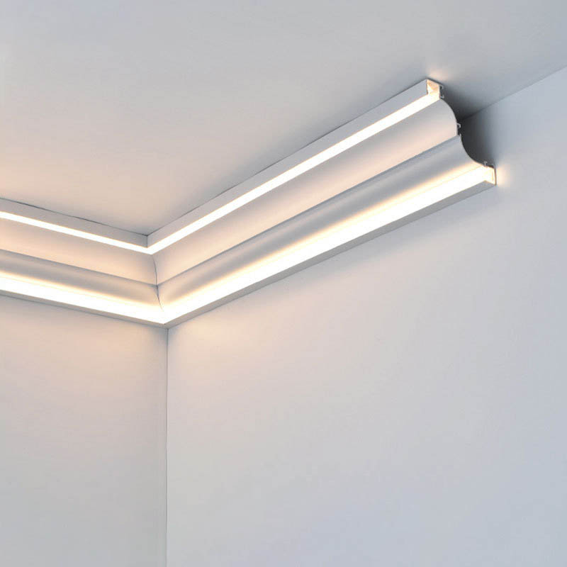 Barra De Estuco LED Para Iluminación Indirecta - 18m + 4 Esquinas Interiores, Blanco