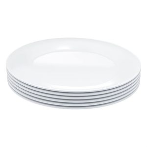 Assiettes plates en porcelaine blanche polie, style bohème moderne, écologiques, en gros, à prix réduit, avec logo personnalisé, cadeau d'entreprise - Product Image 2
