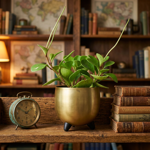 AK Brass Modern nordic <b>metal</b> planter golden black stand for <b>table</b> indoor planter home deco office <b>garden</b> - Product Image 2