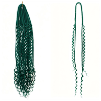Extension per capelli sintetici ricci a onda d'acqua da 24 pollici, a doppia coda, con tre trecce fatte a mano all'uncinetto, per uso quotidiano e feste