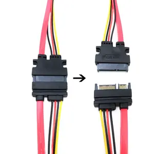 Cantell <span class=keywords><strong>SATA</strong></span> 15 đến 7 pin nam cho nữ dữ liệu cáp điện <span class=keywords><strong>SATA</strong></span> 22pin nam cho nữ cáp mở rộng cho HDD GPS - Product Image 3