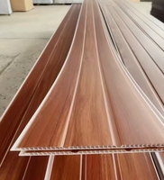Dalles de plafond en PVC imitation bois, écologiques, modernes, carrées, laminées, imperméables, ignifuges, décoratives pour intérieur