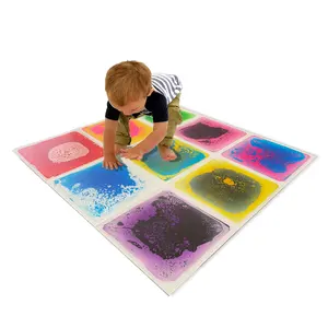 sensory 3d Dynamic liquid floor tile Educational Play Mats pvc liquid tile for Game activities