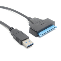 Adaptateur USB 2.0 SATA 3A Charge Rapide Câble de Données pour Disque Dur Externe SSD 7+15 broches avec Blindage Tressé pour Ordinateur