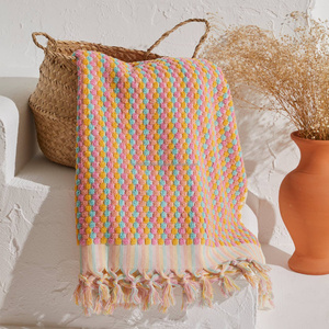 Handloomed Turkish <b>Towel</b> Handmade Multicolor Luxury Pompom Model Bath and Hand Sizes Set Hammam Hamam . - Product Image 2