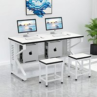 Escritorio de Computadora Moderno para Oficina o Escuela, Escritorio Doble Multimedia para Aula, Programación, Escuela de Conducción, Exámenes, 1.2m, Madera Modular