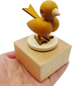 Mini caja de música creativa Linda decoración del hogar pequeños animales caja de música mecánica de madera - Product Image 4